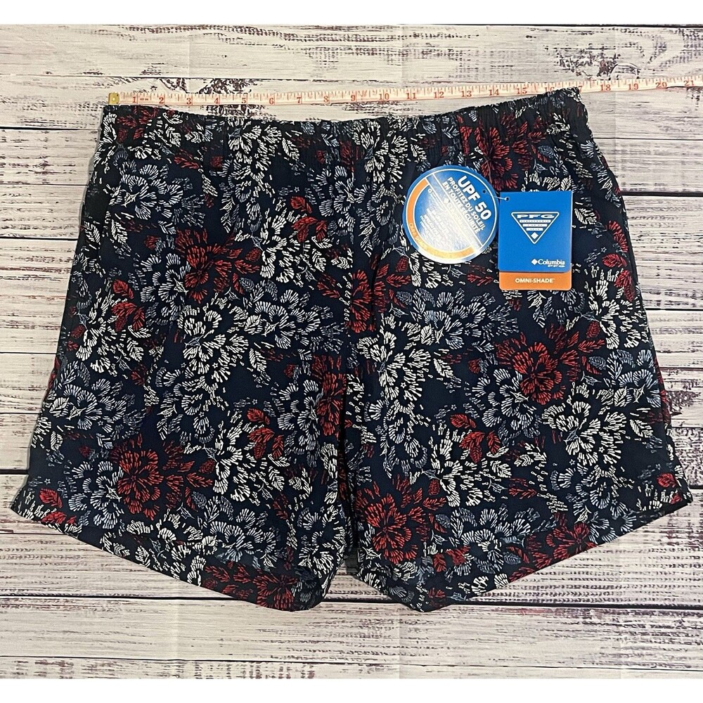Columbia PFG Super Backcast Water Shorts Womens L 5" Floral UV Protection